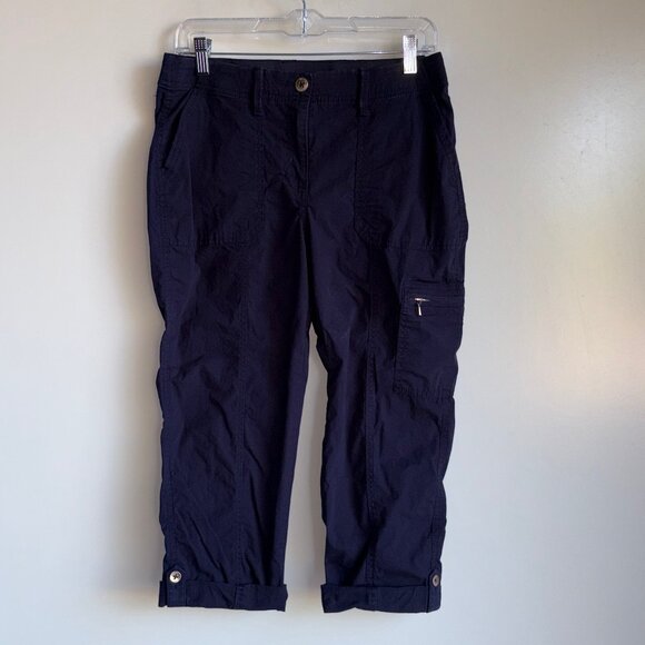 Chico's Pants - CHICO'S Cargo Utility Cropped Pants Size 00 = US Size 2 Navy Blue